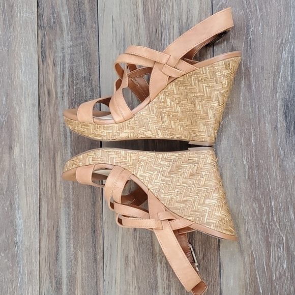 Jessica Simpson Julita strappy leather high wedge sandals shoes - Picture 7 of 11